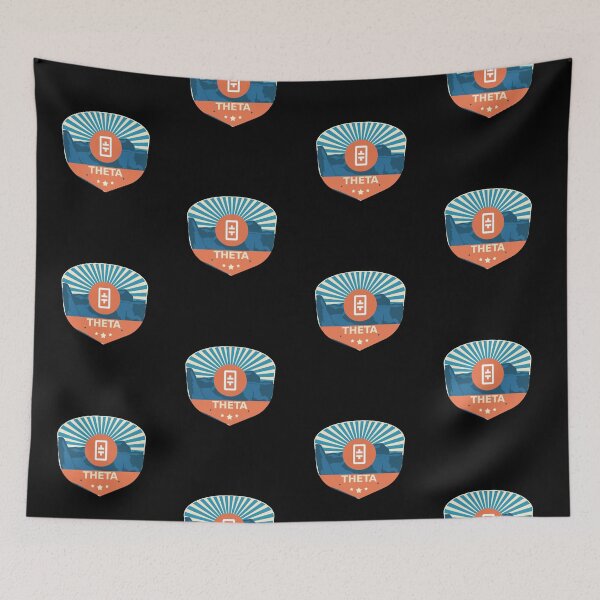 Item preview, Theta Crypto Mountain Badge Cryptocurrency Pastels designed and sold by Bitcoin-Fashion.