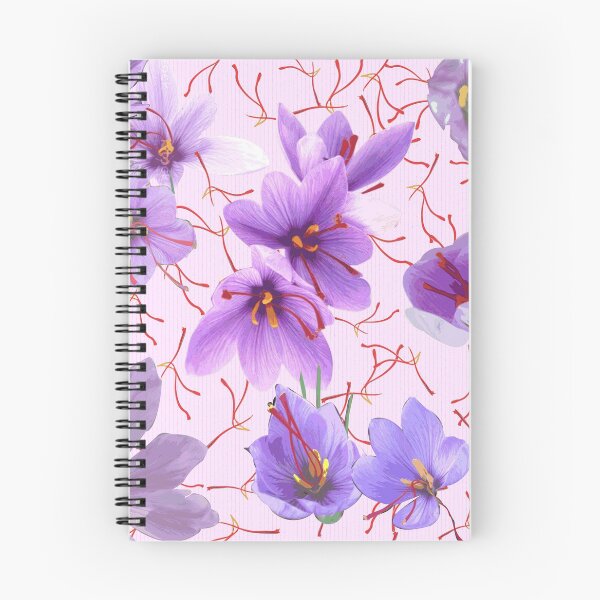 Item preview, Saffron flower - Color variation: Lavender Blush and Dark Magnolia stripes designed and sold by Eejee-SK.