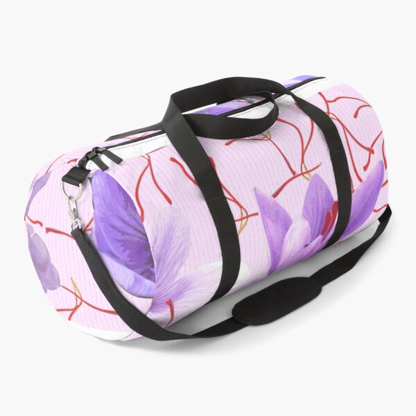 Item preview, Saffron flower - Color variation: Lavender Blush and Dark Magnolia stripes designed and sold by Eejee-SK.