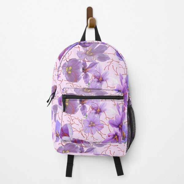 Item preview, Saffron flower - Color variation: Lavender Blush and Dark Magnolia stripes designed and sold by Eejee-SK.
