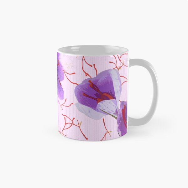 Item preview, Saffron flower - Color variation: Lavender Blush and Dark Magnolia stripes designed and sold by Eejee-SK.