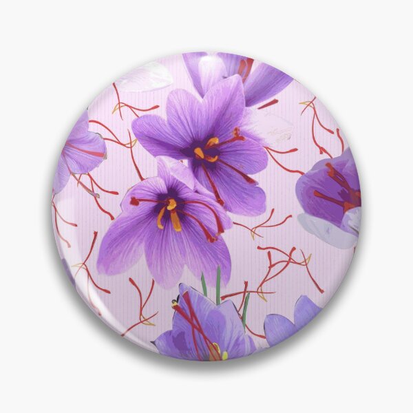 Item preview, Saffron flower - Color variation: Lavender Blush and Dark Magnolia stripes designed and sold by Eejee-SK.
