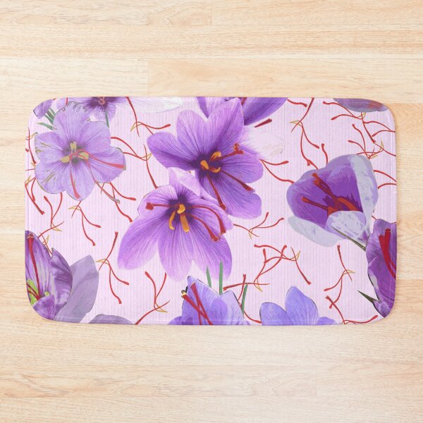 Item preview, Saffron flower - Color variation: Lavender Blush and Dark Magnolia stripes designed and sold by Eejee-SK.