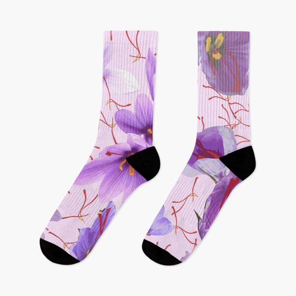 Item preview, Saffron flower - Color variation: Lavender Blush and Dark Magnolia stripes designed and sold by Eejee-SK.