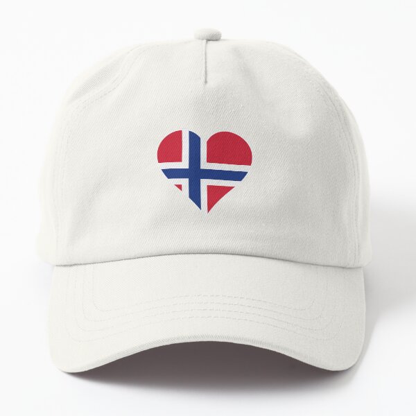 Norwegen Flagge Herz rechts schwarz Dad Hat