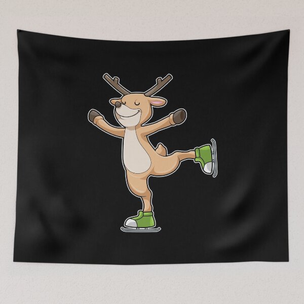 Item preview, Deer at Ice skating with Ice skates designed and sold by Snabdesign84.