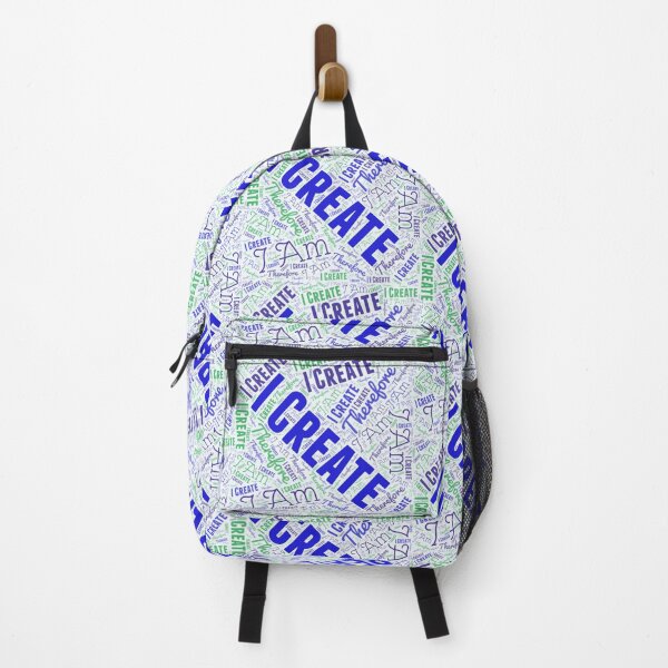 Item preview, I Create Therefore I Am Word Cloud Purple Green Blue Font designed and sold by ShajenDesigns.