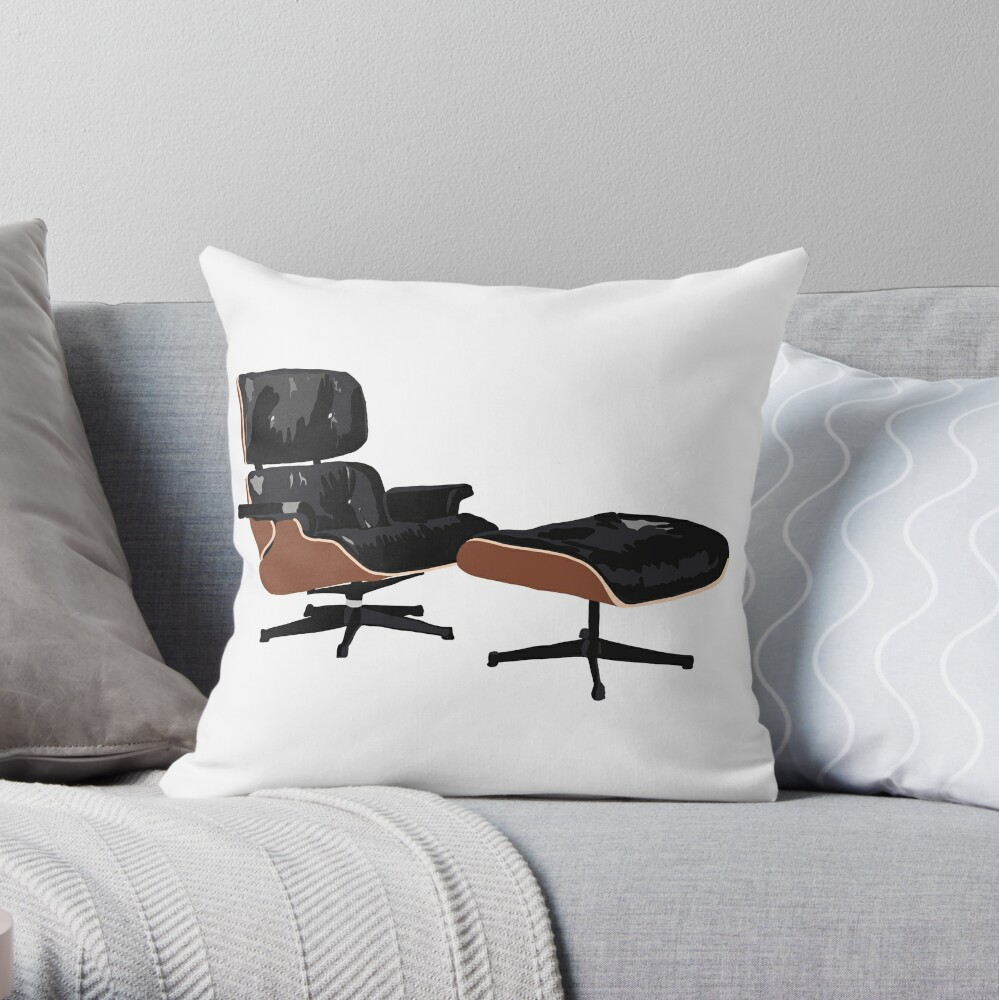 Eames Lounge Chair Throw Pillow for Sale by stickers-by-lib