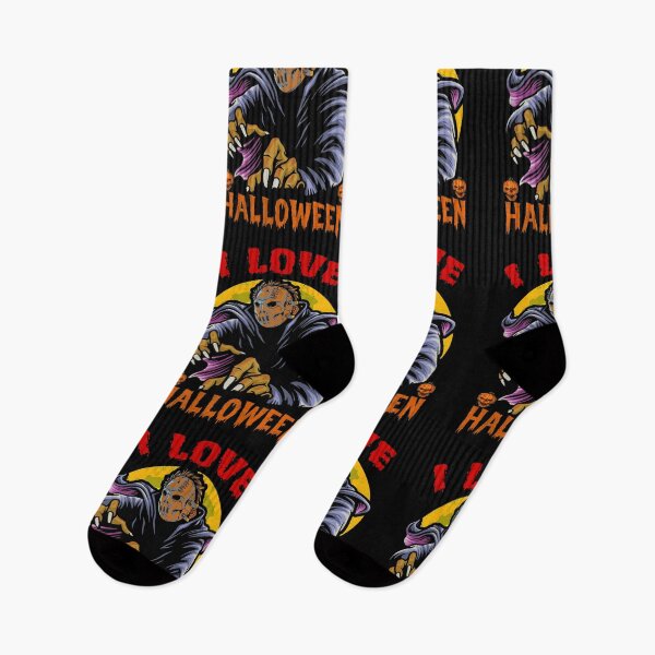 Item preview, I LOVE HALLOWEEN - FUNNY WARLOCK HOCKEY MASKED CHARACTER designed and sold by PhillDaPhlava.