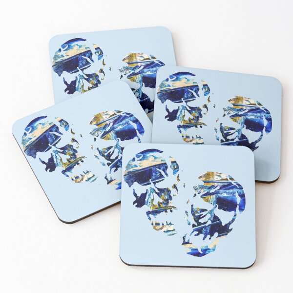 Item preview, Ocean waves abstract skulls designed and sold by TitaCris.