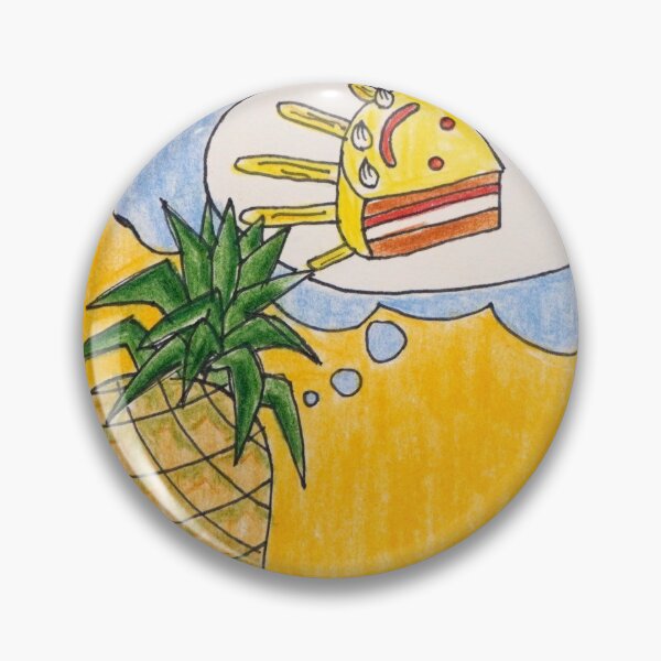 Item preview, A pineapple that thinks of a cake in the shape of a corner sun. designed and sold by Sanguinik.