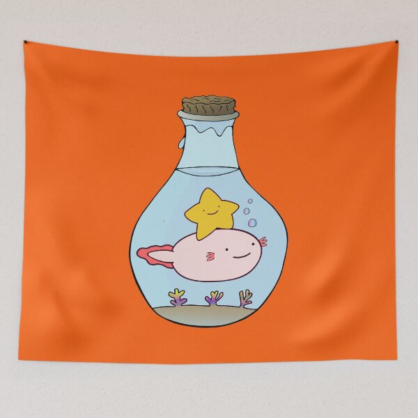Item preview, Fat Baby Leucistic Axolotl And Star In A Bottle designed and sold by lazarosdesign.