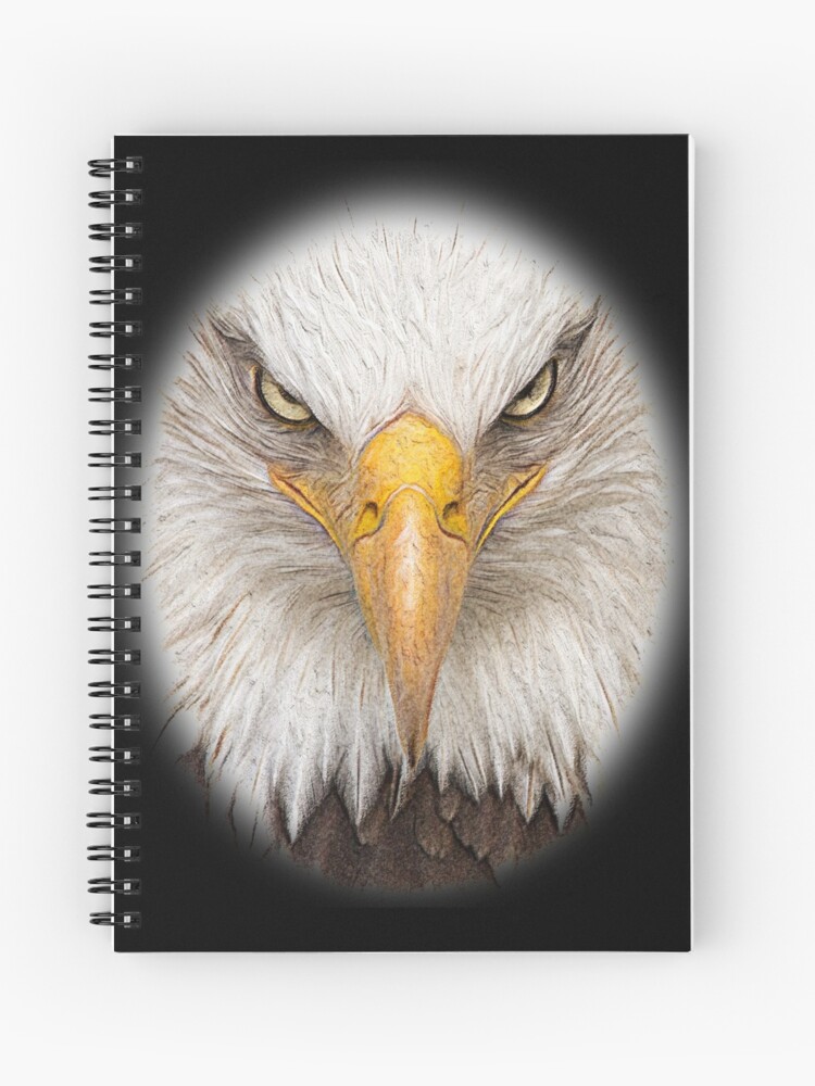 Cuaderno de espiral «Dibujo realista del águila calva» de Mr-MRK | Redbubble