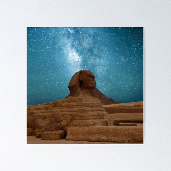 Item preview, Great Sphinx of Giza-under-blue-starry-sky designed and sold by RBDESIGN SHOP.