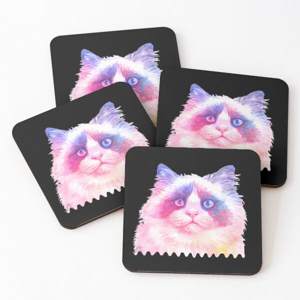 Item preview, Cute Ragdoll Cat Lover Portrait Watercolor designed and sold by alaechamlal.
