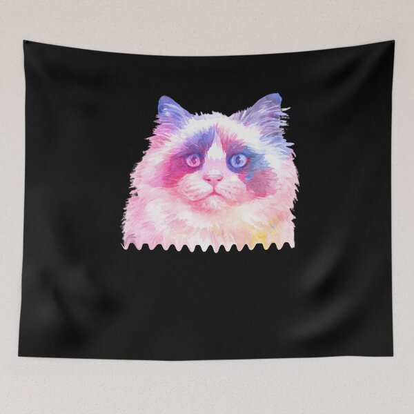 Item preview, Cute Ragdoll Cat Lover Portrait Watercolor designed and sold by alaechamlal.
