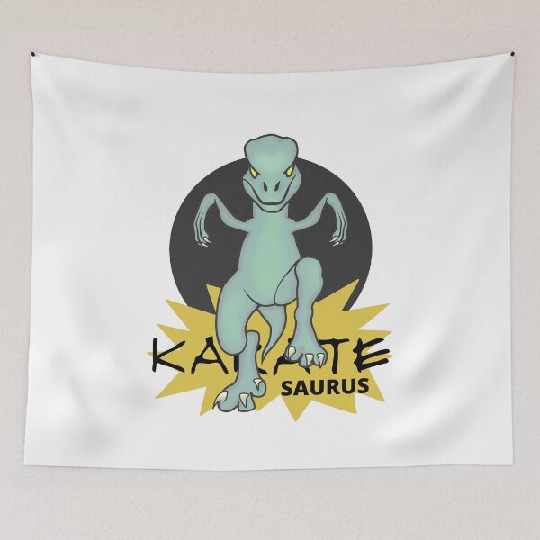 Item preview, Karatesaurus Raptor Crane Kick - Funny Dino Karate designed and sold by ViewerEqualsPhoton.