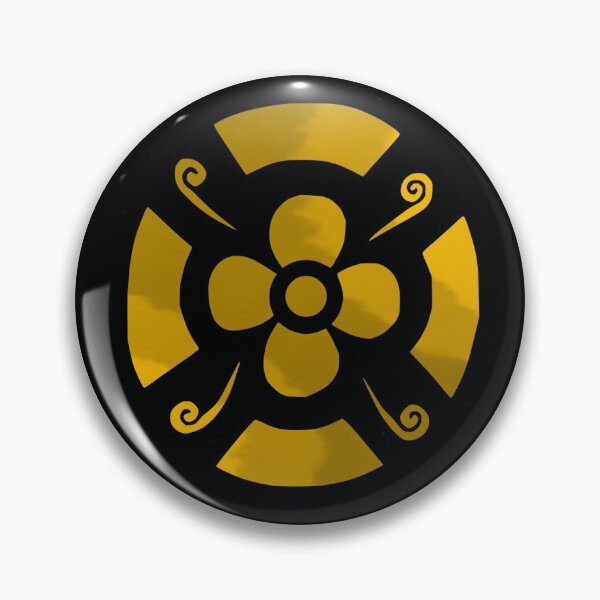Item preview,  Flower shield (yellow tie dye on black)  designed and sold by Encie-Designs.