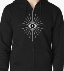 Electric Eyes - Black and White Zipped Hoodie