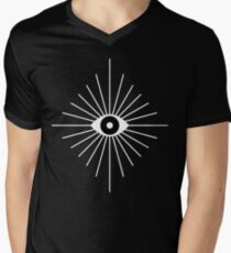 Electric Eyes - Black and White V-Neck T-Shirt