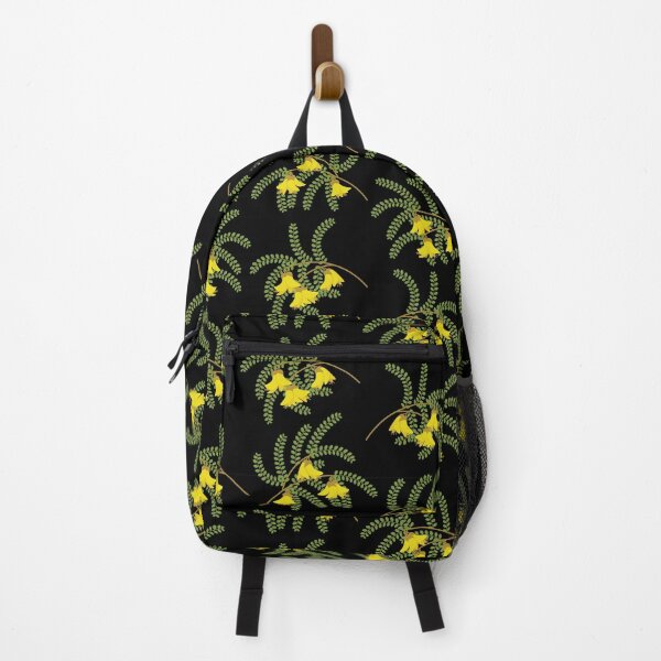 Item preview, New Zealand Kowhai Flower Black designed and sold by Rebeccatiana.nz.