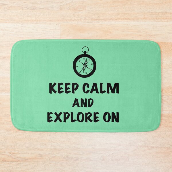 Item preview, Keep Calm and Explore On - black with mint green background designed and sold by EcoElsa.