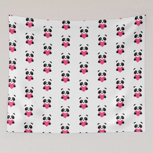 Item preview, Hot Pink Heart Panda #86 - 1000Pandas by Amanda Roos designed and sold by Amanda Roos.