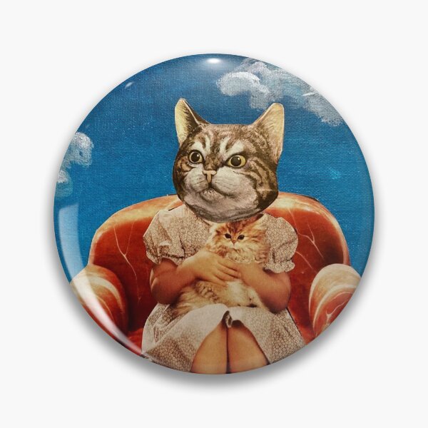 Item preview, Cats on a Meat Chair Collage Painting designed and sold by industrialbambi.
