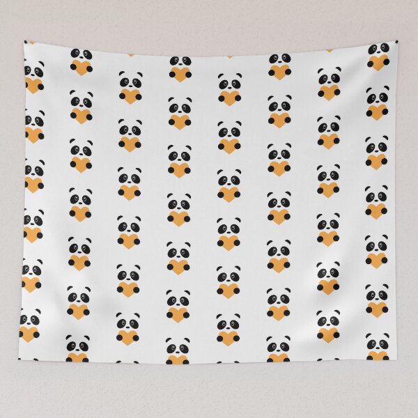 Item preview, Orange Heart Panda #86 - 1000Pandas by Amanda Roos designed and sold by Amanda Roos.