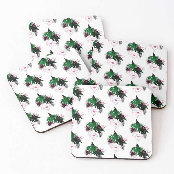 Item preview, Lady Face with Monstera Leaves designed and sold by KeepPlantsHappy.