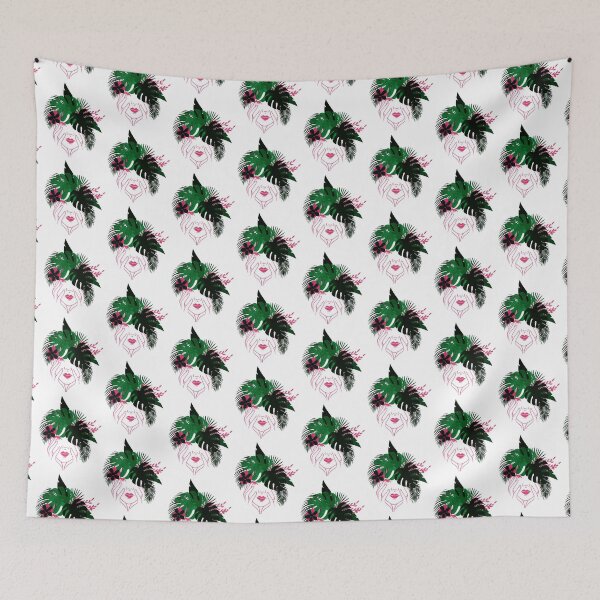 Item preview, Lady Face with Monstera Leaves designed and sold by KeepPlantsHappy.
