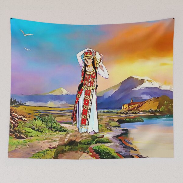 Item preview, The Masis Ararat Lady Armenia designed and sold by doniainart.