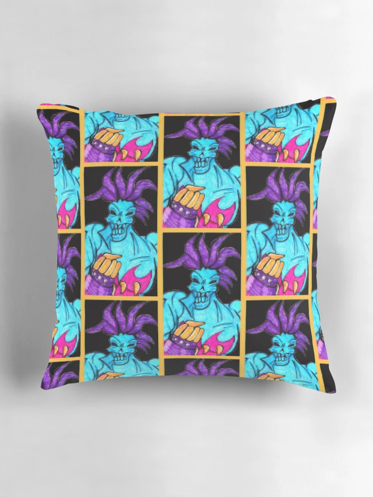Thumbnail 3 of 4, Pillow, Lord Raptor In Pixels designed and sold by PoesUnderstudy.