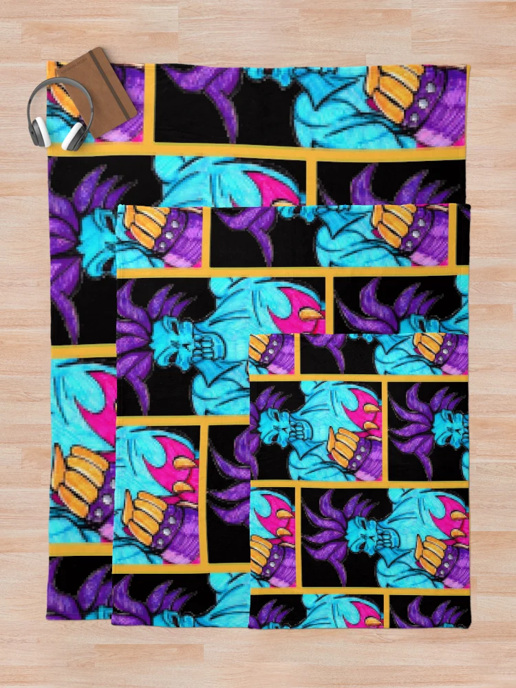 Thumbnail 5 of 6, Throw Blanket, Lord Raptor In Pixels designed and sold by PoesUnderstudy.