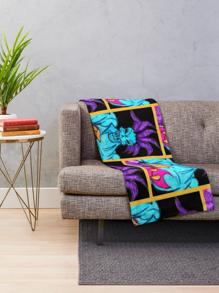 Thumbnail 2 of 6, Throw Blanket, Lord Raptor In Pixels designed and sold by PoesUnderstudy.