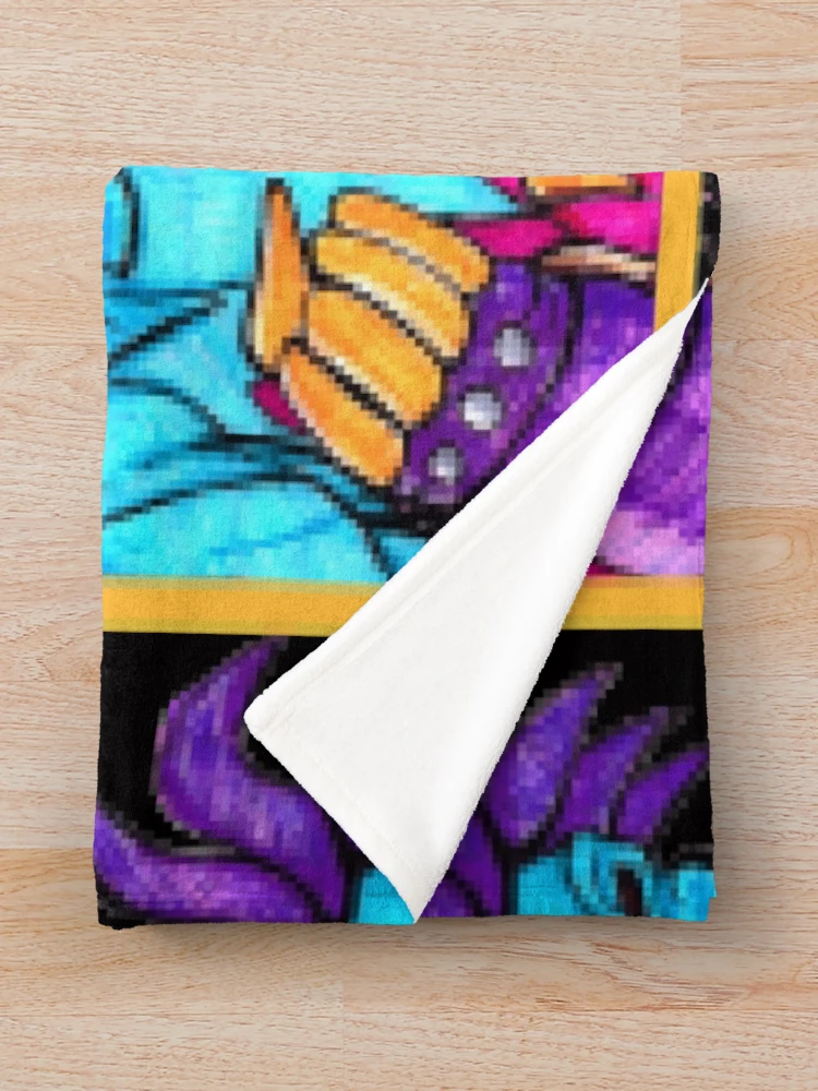 Thumbnail 3 of 6, Throw Blanket, Lord Raptor In Pixels designed and sold by PoesUnderstudy.