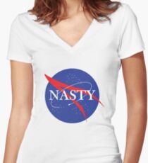 Nasty NASA Women's Fitted V-Neck T-Shirt