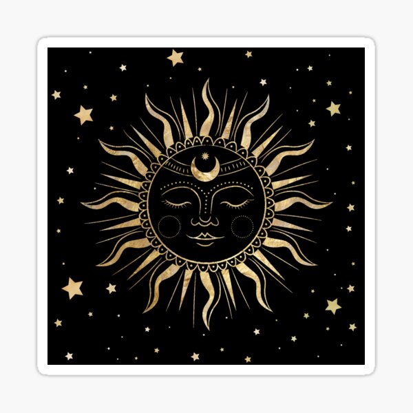 Vista previa del artículo con la obra «sol y luna arte de oro celestial», diseñado y vendido por cutecrazytshirt.