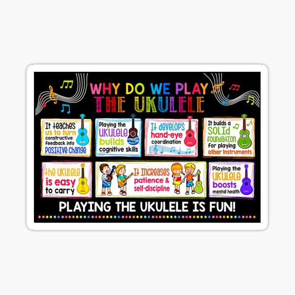 Ukulele Chords Stickers Redbubble