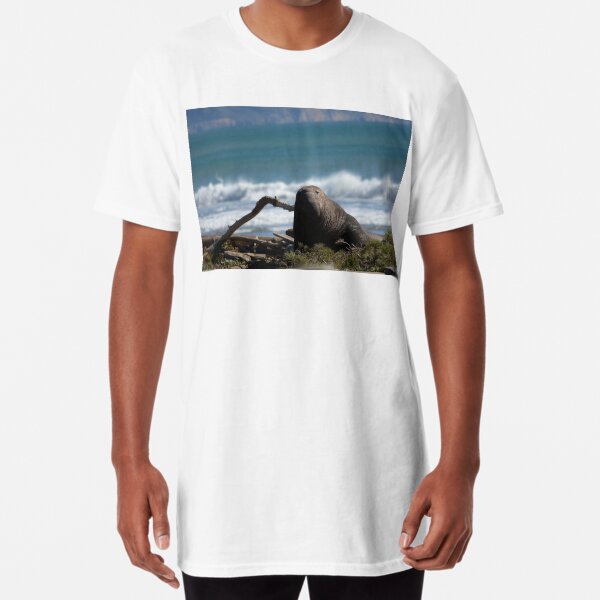 Elephant Sea at Point Reyes Beach in Northern California Long T-Shirt