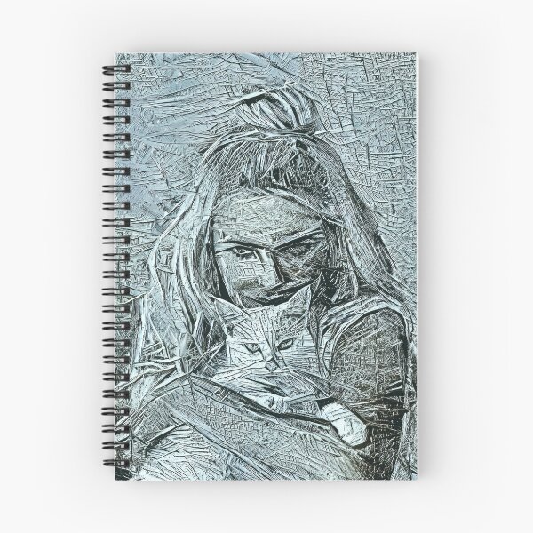 Item preview, White Lady With Cat | AI-Generated Artwork designed and sold by Artificial-Arts.