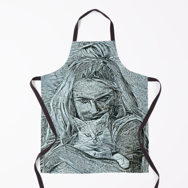 Item preview, White Lady With Cat | AI-Generated Artwork designed and sold by Artificial-Arts.