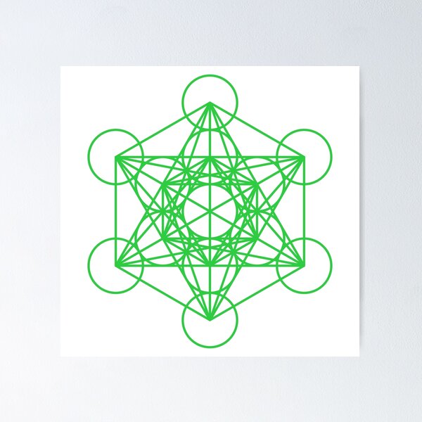 Artikelvorschau, Heilige Geometrie Metatrons Würfel Grün entworfen und verkauft von Morgan Obendorfer.