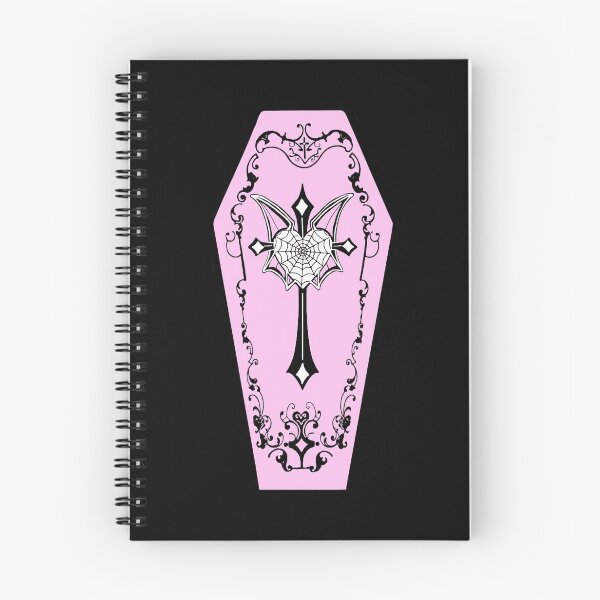 Item preview, Goth Gothic Casket Cross Spiderweb Heart Batwings Inverted Pink  designed and sold by vamprotica-shop.
