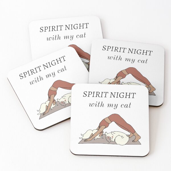 Item preview, Spirit night with my cat | Yoga, cute, sweet cat designed and sold by MomobyRai.