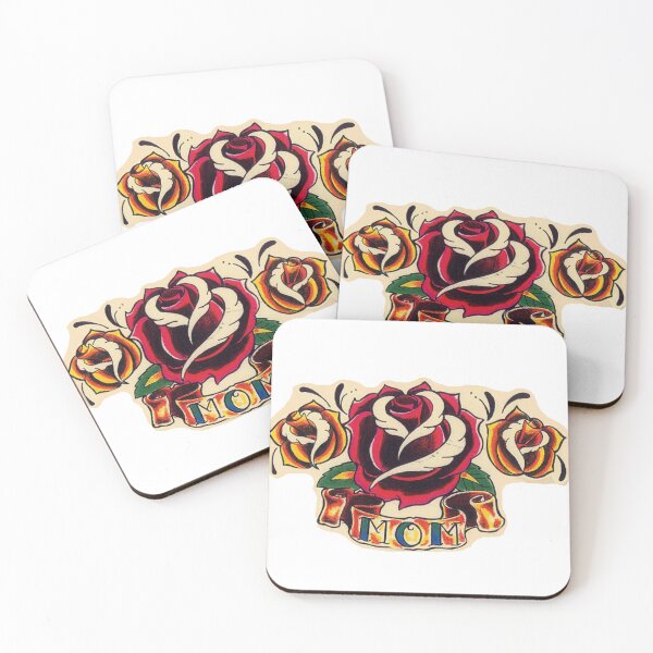 Item preview, MOM TATTOO DESIGN three roses banner old school art designed and sold by 999shirts.