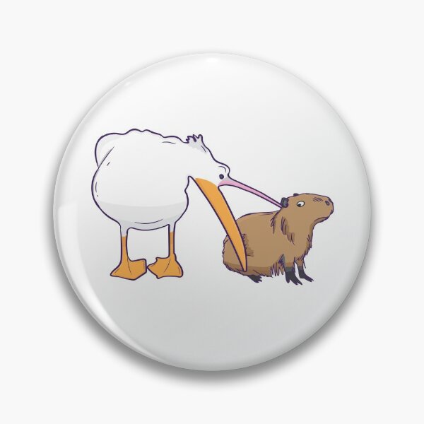Item preview, Pelican Tries to Eat Capybara Funny Cute Meme designed and sold by alltheprints.