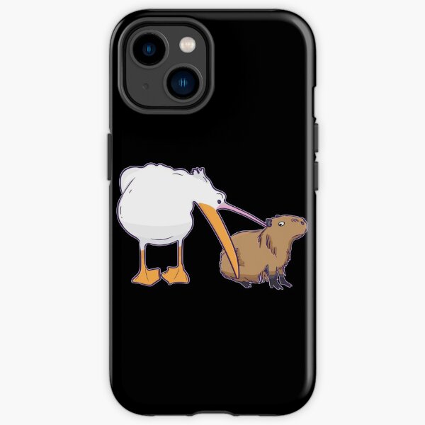 Pelican Tries to Eat Capybara Funny Cute Meme iPhone Tough Case