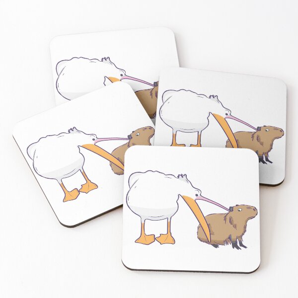 Item preview, Pelican Tries to Eat Capybara Funny Cute Meme designed and sold by alltheprints.