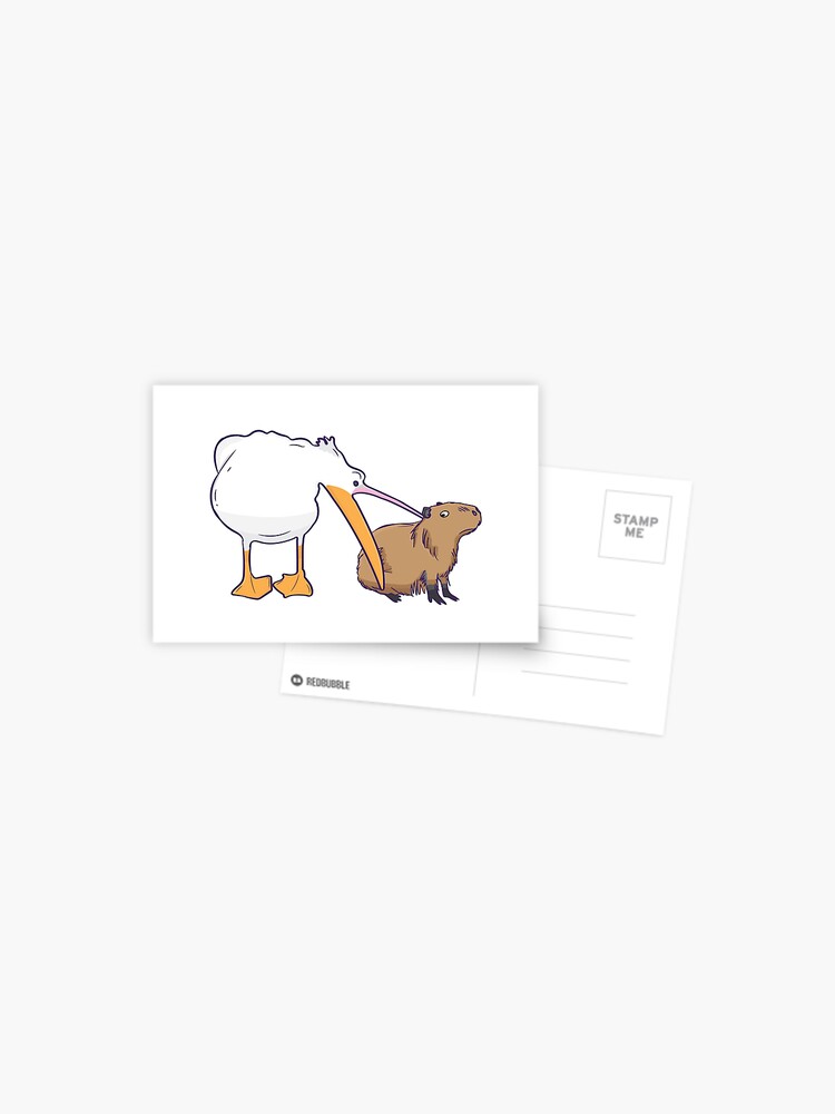 Postkarte for Sale mit Capybara-Muster von manydoodles